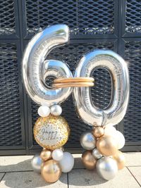 Ballonbouquet 60 Silber und Gold