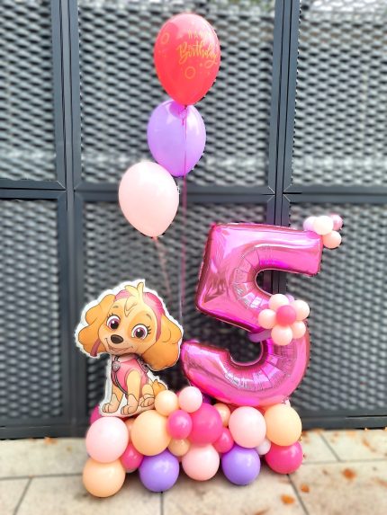 Ballonbouquet Paw Patrol mit Zahl in Blau oder Pink