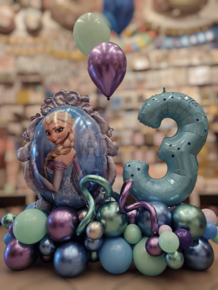 Ballonbouquet Eiskönigin mit Zahl
