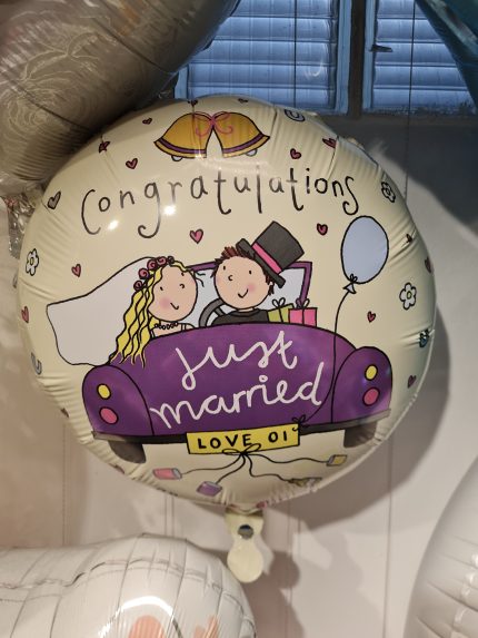 Folienballon Just Married Comic