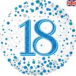 Folienballon zum 18. Geburtstag Blau, Schwarz oder Roségold