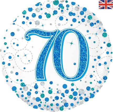 Folienballon zum 70. Geburtstag in Blau, Schwarz oder Roségold