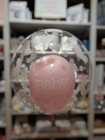 Baby Bubble Ballon zur Geburt personalisiert Rosa oder Hellblau – Bild 5