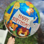 Folienballon Happy Birthday Zootiere