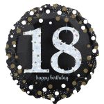 Folienballon zum 18. Geburtstag in Schwarz, Blau oder Roségold