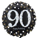 Folienballon zum 90. Geburtstag in Schwarz, Blau oder Roségold