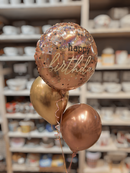 Ballonset Happy Birthday Roségold und Gold
