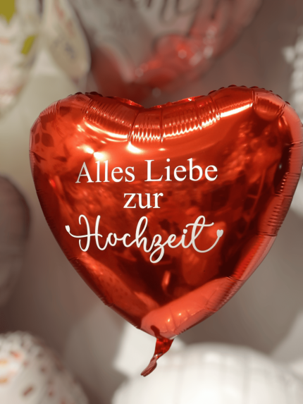 Folienballon Alles Liebe zur Hochzeit Herz Rot
