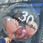 Happy Birthday Bubble Ballon mit Jahreszahl