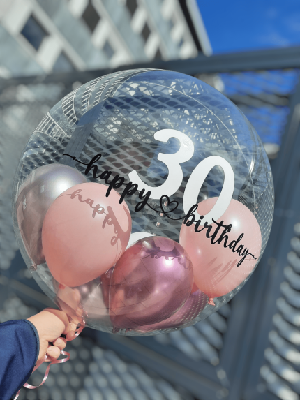 Happy Birthday Bubble Ballon mit Jahreszahl