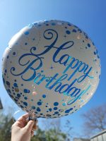 Folienballon Happy Birthday Gold, Roségold, Schwarz, Blau oder Grün – Bild 4