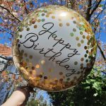 Folienballon rund Happy Birthday gold, schwarz, blau, oder roségold