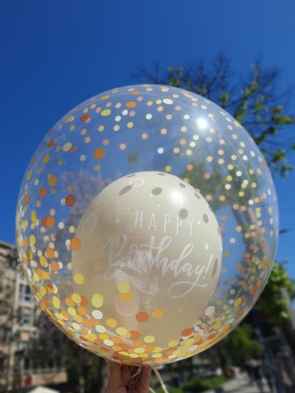 Bubble Ballon mit einem Ballon gefüllt - auf Wunsch personalisiert