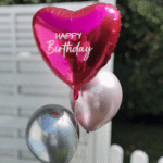 Happy Birthday Ballon Set Pink und Silber