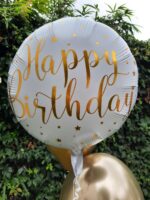 Ballon Set Happy Birthday Gold und Weiß – Bild 3