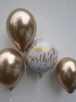 Ballon Set Happy Birthday Gold und Weiß – Bild 4