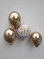 Ballon Set Happy Birthday Gold und Weiß – Bild 5