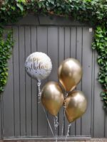 Ballon Set Happy Birthday Gold und Weiß – Bild 6
