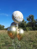 Ballon Set Happy Birthday Gold und Weiß – Bild 2