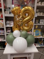 Tischbouquet mit Zahlen und Ballonfuß – Bild 2
