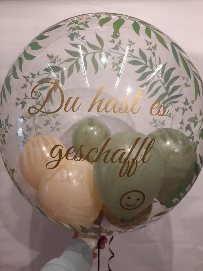 Bubble Ballon mit 8 kleinen Ballons - auf Wunsch personalisiert – Bild 6