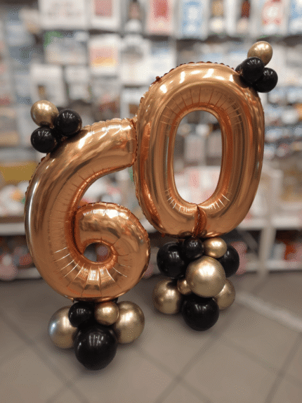 Ballonbouquet - zwei Zahlen - mit Standfuß