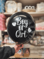 Baby Gender Reveal Ballon mit Konfetti gefüllt in Rosa oder Blau – Bild 7