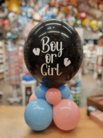 Baby Gender Reveal Ballon mit Konfetti gefüllt in Rosa oder Blau – Bild 6