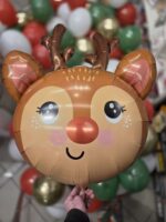 Folienballon Rentierkopf Rudolph Weihnachten