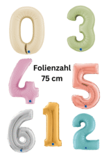 Folienzahl 75 cm große Farbauswahl - für Helium oder Luft Füllung geeignet