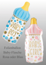 Folienballon Babyflasche zur Geburt Mädchen oder Junge