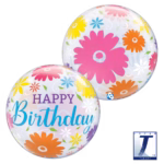 Happy Birthday Bubble mit Blumen – Bild 3