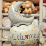 Folienballon Baby Welcome To The World Mond mit Wolke