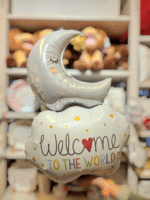 Folienballon Baby Welcome To The World Mond mit Wolke