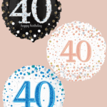 Folienballon zum 40. Geburtstag in Schwarz, Blau oder Roségold