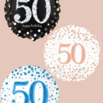 Folienballon zum 50. Geburtstag in Schwarz, Blau oder Roségold