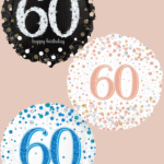 Folienballon zum 60. Geburtstag in Schwarz, Blau oder Roségold