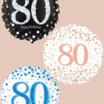 Folienballon zum 80. Geburtstag in Schwarz, Blau oder Roségold