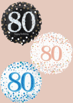 Folienballon zum 80. Geburtstag in Schwarz, Blau oder Roségold