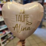 Herz Ballon zur Taufe mit Namen