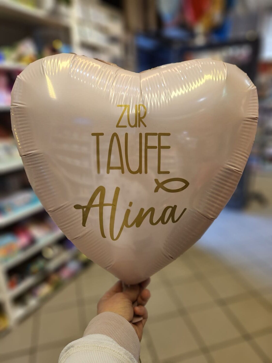 Herz Zur Taufe Herz Ballon zur Taufe mit Namen – Bild 1
