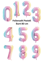 Folienzahl Pastell Bunt 80 cm