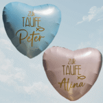 Herz Ballon zur Taufe mit Namen