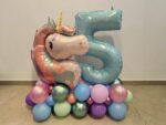 Einhorn Ballonbouquet mit Zahl – Bild 3