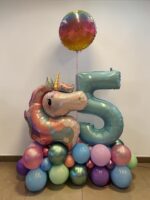 Einhorn Ballonbouquet mit Zahl – Bild 2