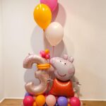 Peppa Wutz Ballonbouquet mit Zahl – fertig befüllt