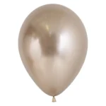 Latex Ballons Ø 30 cm Chrom Weiß Gold – Bild 2
