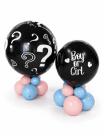 Baby Gender Reveal Ballon mit Konfetti gefüllt in Rosa oder Blau – Bild 6