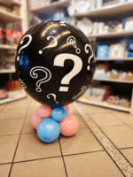 Baby Gender Reveal Ballon mit Konfetti gefüllt in Rosa oder Blau – Bild 2