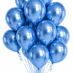 Latex Ballons Ø 30 cm Chrom Blau
